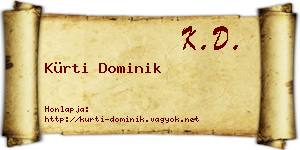 Kürti Dominik névjegykártya